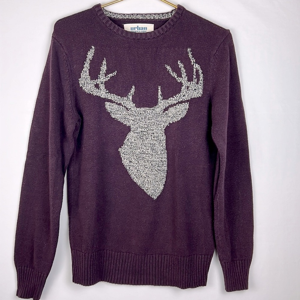 Urban Pipeline Deer Plum Colored Sweater